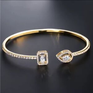 Wedding lux Gold Bracelet with Crystal Accents